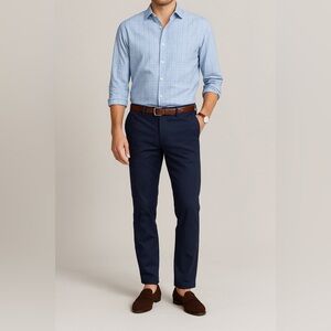 J.Crew Ludlow Blue Check cotton button up Dress Shirt M Business Casual Workwear